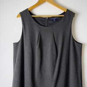 Lands' End Plus Size 22W Charcoal Sleeveless Sheath Dress Pockets Lined Workwear